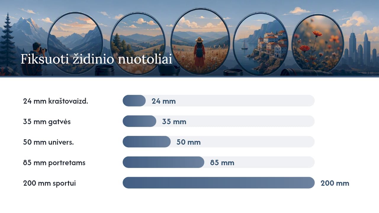 Kokį židinio nuotolį pasirinkti: praktiniai etalonai — overview diagram