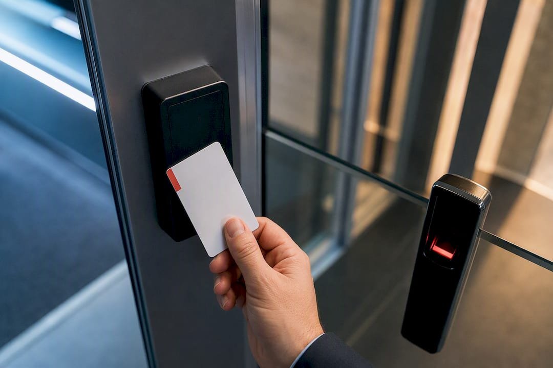 Kortelėmis ir biometrinėmis priemonėmis kontroliuojama prieigos zona